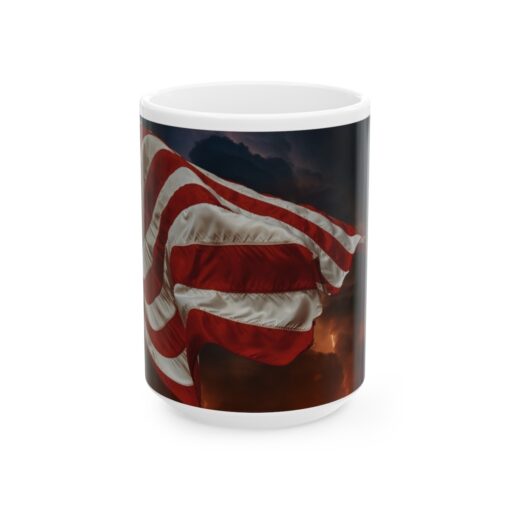 a mug with a american flag on it