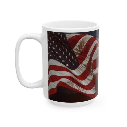 a mug with a american flag on it