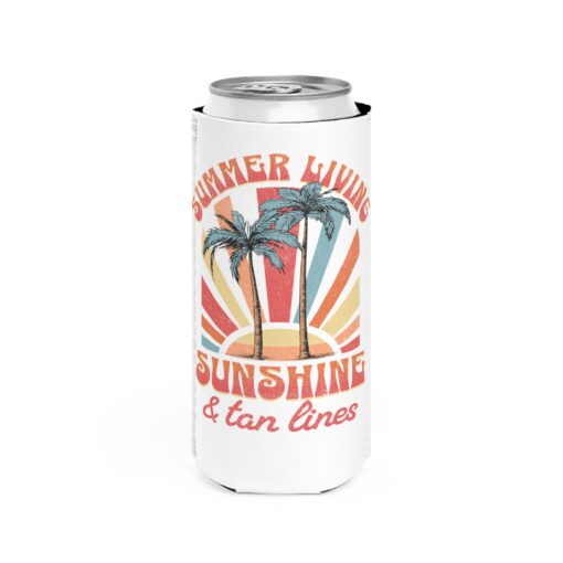 Retro Sunshine Slim Can Koozie