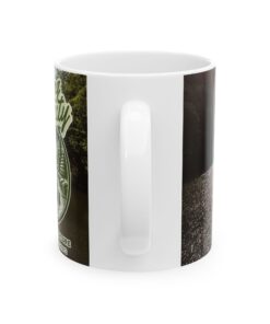 a white handle of a coffee mug made for fisherman