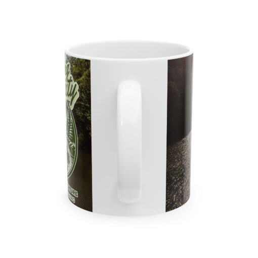 a white handle of a coffee mug made for fisherman