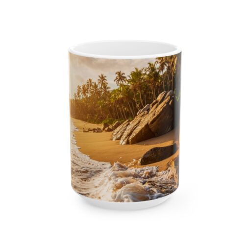 Tropical Caribbean Island Beach Sunset Serenity Mug, (11oz, 15oz)