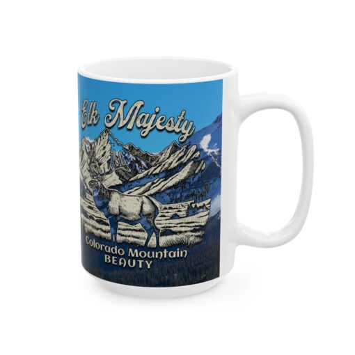 a white mug with a picture of a moose