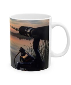 a mug with a fishing pole