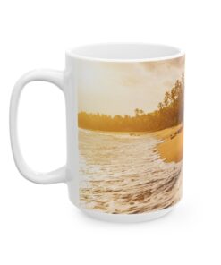 Tropical Caribbean Island Beach Sunset Serenity Mug, (11oz, 15oz)