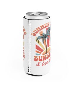 Retro Sunshine Slim Can Koozie