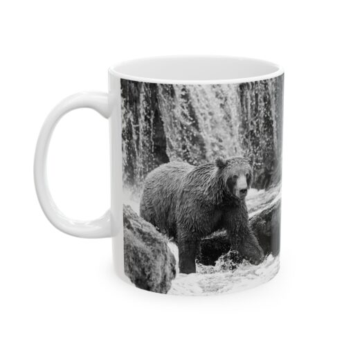 a coffee mug with a bear on it