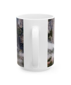 coffee mug showing Yosemite valley with morning clouds