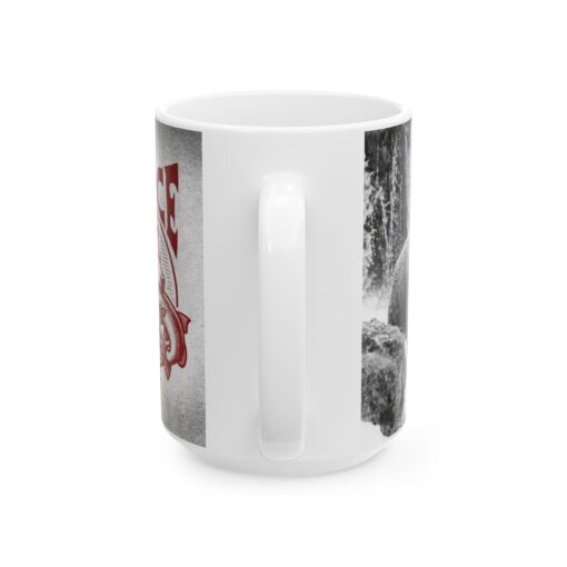 Coffee Mug with Bear Biting into Fish Handle