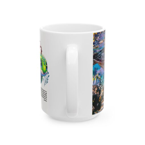 a white mug with a picture of a sea creature