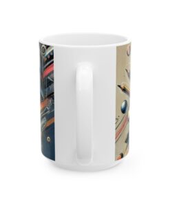 Colorful Mug with abstract design and the word 