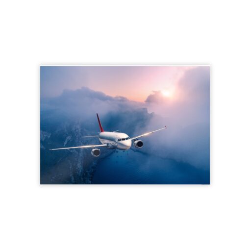 Stunning 737 Sunset Flight Glossy Poster – 46.8″ x 33.1″