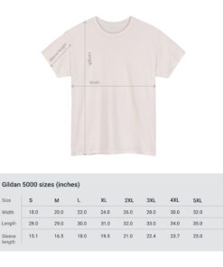 Roll Unisex Heavy Cotton Tee Shirt chart Size