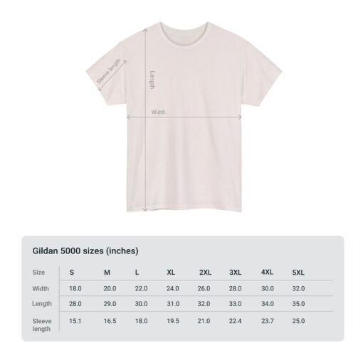 Roll Unisex Heavy Cotton Tee Shirt chart Size