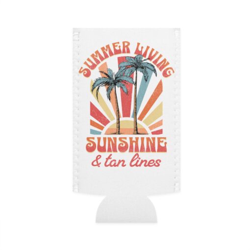 Retro Sunshine Slim Can Koozie