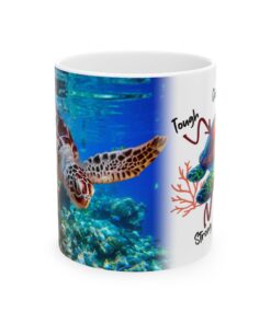 a mug with sea animals on it