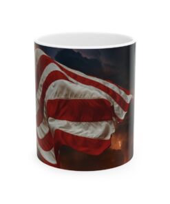 a mug with a american flag on it