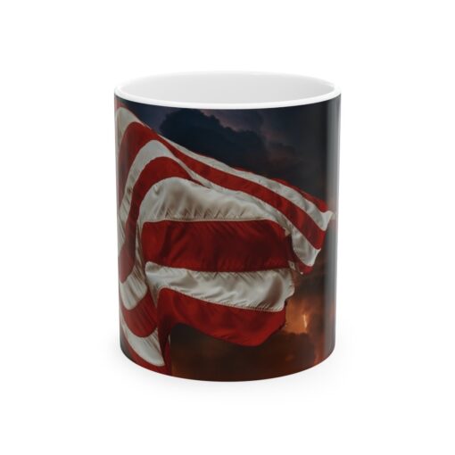 a mug with a american flag on it