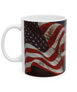 a mug with a american flag on it