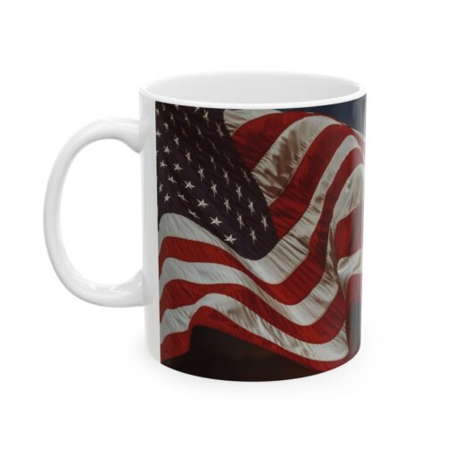 a mug with a american flag on it