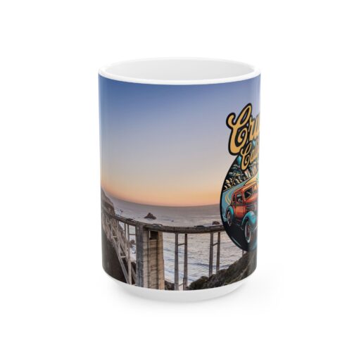 coffee mug with Bixby creek bridge on it