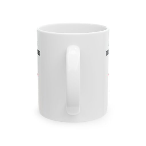 a white mug with a handle