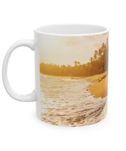 Tropical Caribbean Island Beach Sunset Serenity Mug, (11oz, 15oz)