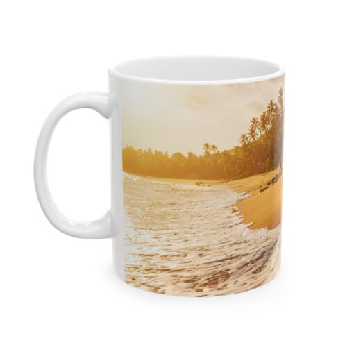 Tropical Caribbean Island Beach Sunset Serenity Mug, (11oz, 15oz)