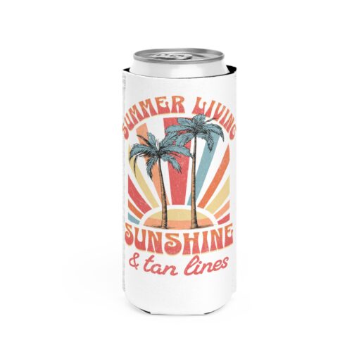 Retro Sunshine Slim Can Koozie