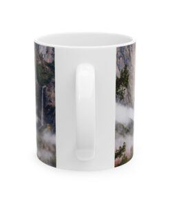 coffee mug showing Yosemite valley with morning clouds