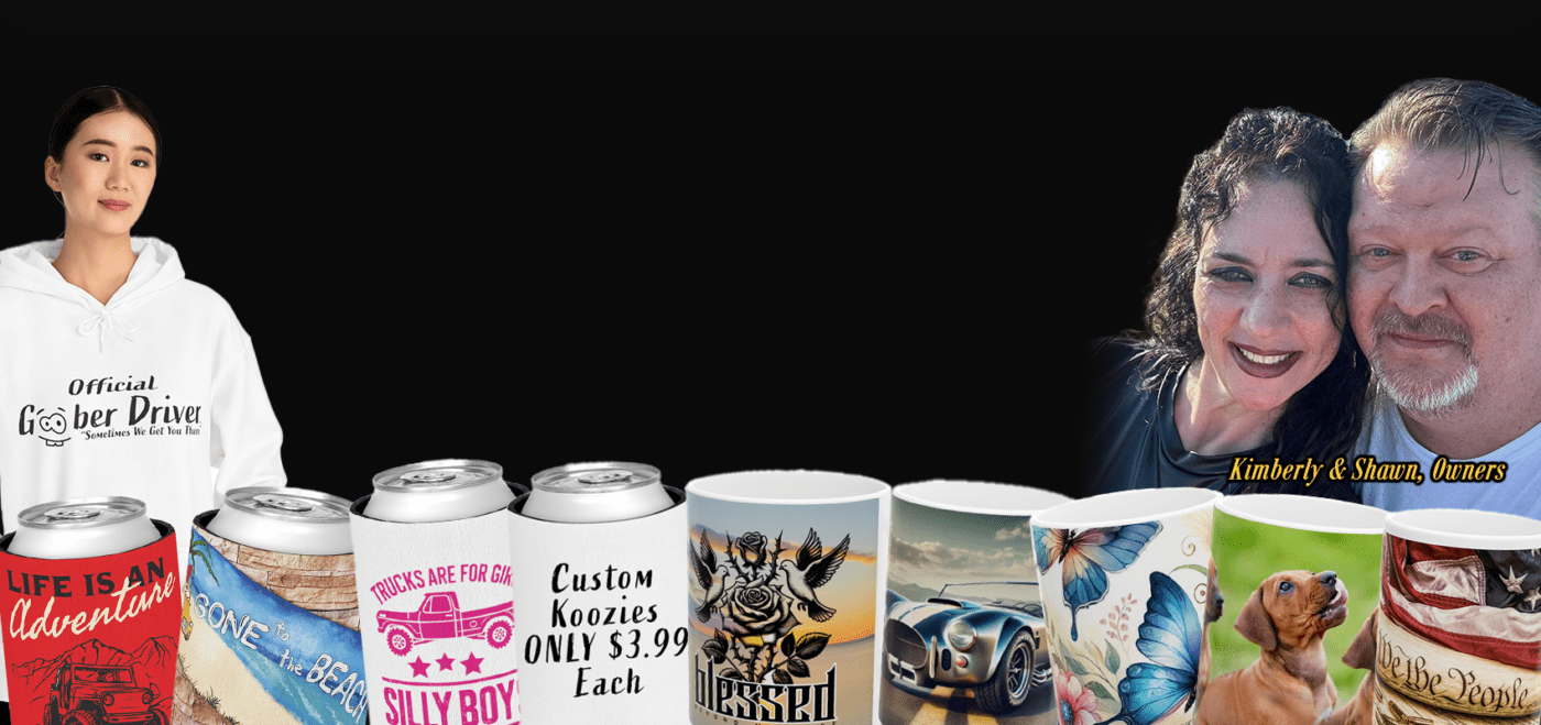 Kimmy Kim Designs and gifts mugs, koozies, shirts, and more