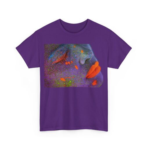 Heavy cotton tee featuring an artistic face design titled 'Neon Dreams.