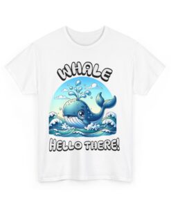 a white shirt with a whale on it