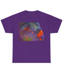 Heavy cotton tee featuring an artistic face design titled 'Neon Dreams.