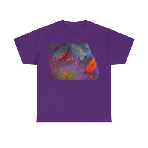 Heavy cotton tee featuring an artistic face design titled 'Neon Dreams.