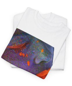 Heavy cotton tee featuring an artistic face design titled 'Neon Dreams.