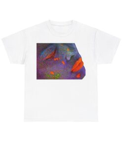 Heavy cotton tee featuring an artistic face design titled 'Neon Dreams.