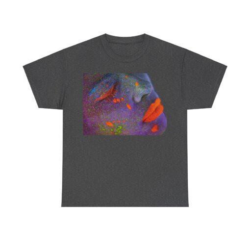 Heavy cotton tee featuring an artistic face design titled 'Neon Dreams.