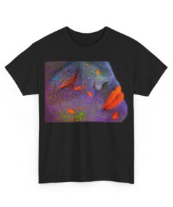 Heavy cotton tee featuring an artistic face design titled 'Neon Dreams.