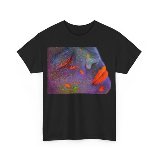 Heavy cotton tee featuring an artistic face design titled 'Neon Dreams.