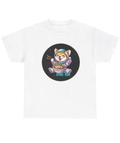 Tee shirt featuring a cartoon ram astronaut in space