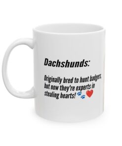 a white mug with black text