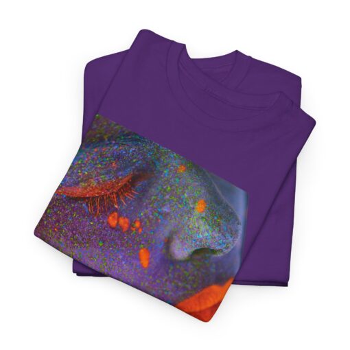 Heavy cotton tee featuring an artistic face design titled 'Neon Dreams.