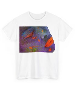 Heavy cotton tee featuring an artistic face design titled 'Neon Dreams.