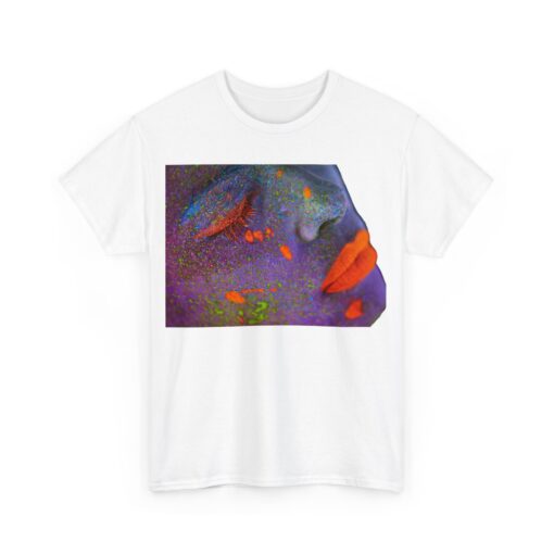 Heavy cotton tee featuring an artistic face design titled 'Neon Dreams.