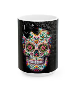 Vibrant Sugar Skull Ceramic Mug