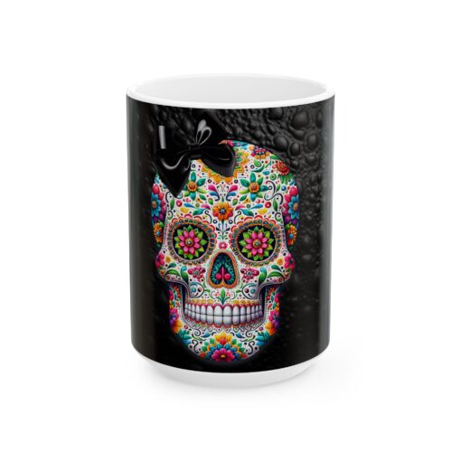 Vibrant Sugar Skull Ceramic Mug