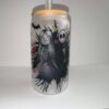 Frosted Glass Cup with halloween characters on it