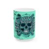 Turquoise Western Skull Ceramic Mug