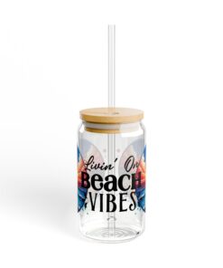 Livin On Beach Vibes Sipper Glass